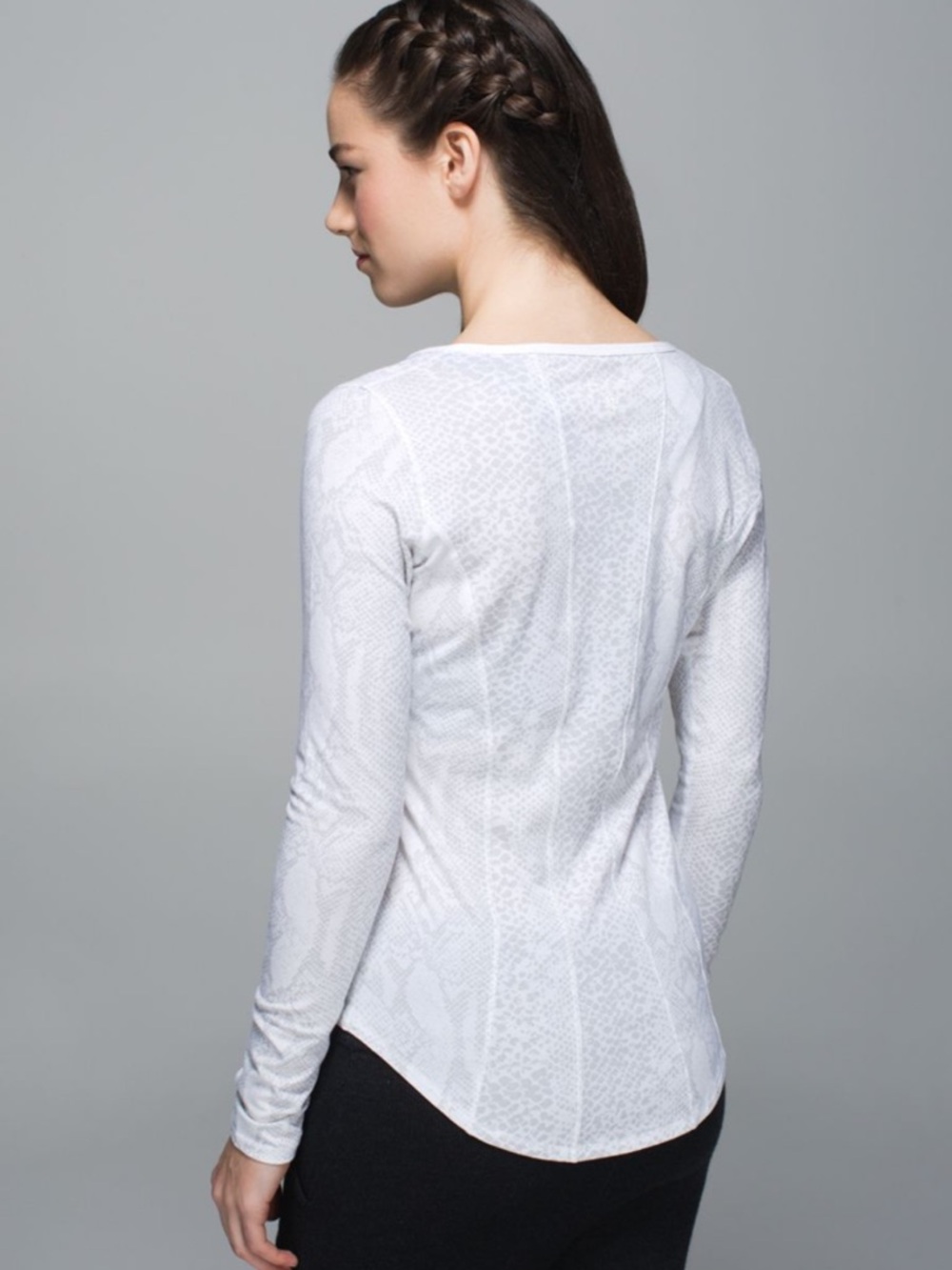 Lululemon Between the Lines Long Sleeve Scoop Neck Top in Snake Print Women sz M - Picture 3 of 13